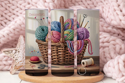 Knitting and Sewing Tumbler Wrap Sublimation DesignSVG 