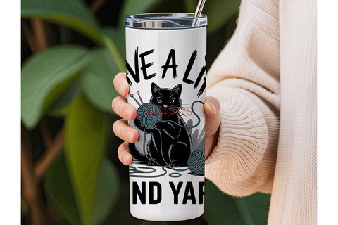 Knitting Cat 20oz Tumbler Design Sublimation DesignSVG 