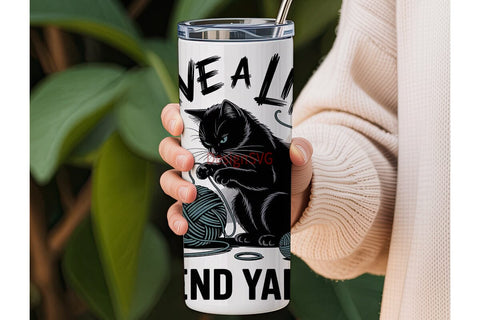 Knitting Cat 20oz Tumbler Design Sublimation DesignSVG 