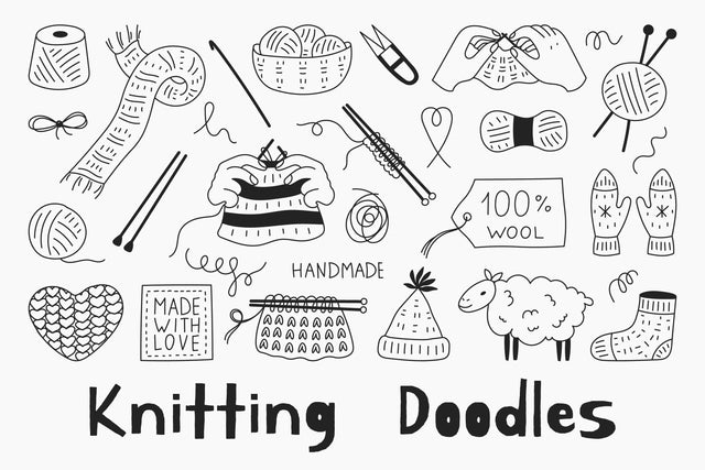 Knitting Doodles PNG Clipart Sublimation Rin Green 