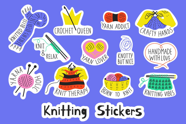 Knitting Stickers PNG Sublimation Rin Green 
