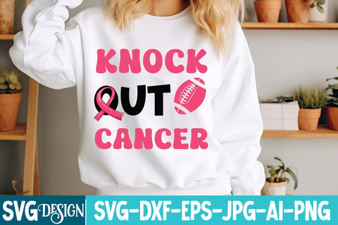 Knock Out Cancer SVG Design,Breast Cancer svg,In October we wear Pink , Fight Awareness SVG Bundle, Fight Awareness SVG Cut File , Fight Awareness SVG Designs SVG BlackCatsMedia 
