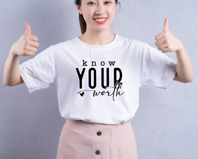 Know Your Worth Svg Png, Self Love Svg, Motivational Svg, Inspirational Svg, Positive Quote Svg, Mental Health Svg, Your are Enough Svg SVG DesignDestine 