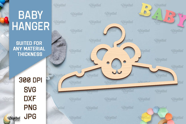 Koala Baby Hanger Laser Cut. Kids Clothes Hanger SVG SVG Evgenyia Guschina 