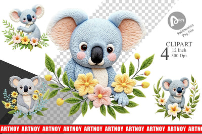 Koala Embroidery Clipart Sublimation artnoy 
