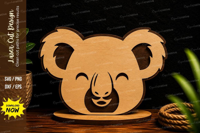 Koala Face Silhouette Laser Cut Svg Design* SVG Regulrcrative 