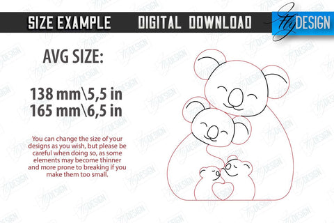 Koala Family Puzzle Bundle | Koala Puzzle Template | Eco-Friendly Gift | Home Décor | CNC Files SVG Fly Design 