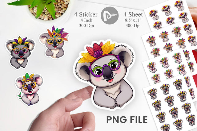 Koala Mardi Gras Vol 2 Sticker Sublimation artnoy 