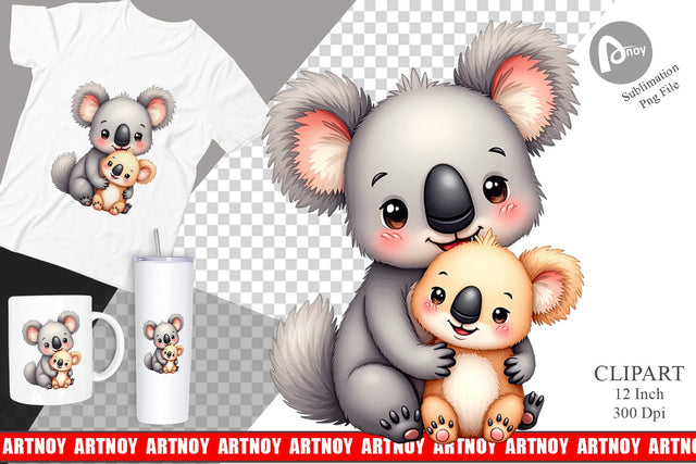Koala Mother's Day Clipart Sublimation artnoy 