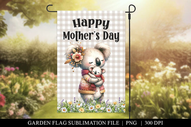 Koala Mothers Day Garden Flag Sublimation Design Sublimation BijouBay 