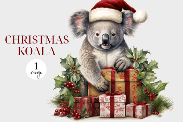 Koala PNG | Australian Christmas Sublimation Design Sublimation BijouBay 