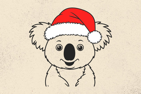 Koala Santa hat svg file, Koala with Hat svg, Christmas svg file, Koala svg, Christmas cut file, Christmas Santa hat svg, Australia svg file SVG DesignDestine 