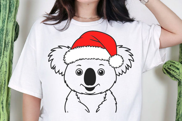Koala Santa hat svg file, Koala with Hat svg, Christmas svg file, Koala svg, Christmas cut file, Christmas Santa hat svg, Australia svg file SVG DesignDestine 