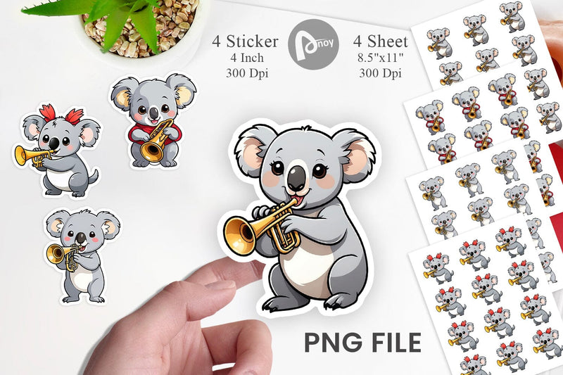 Koala Sticker New Year Sublimation artnoy 