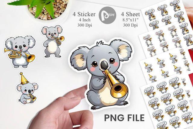 Koala Sticker New Year Sublimation artnoy 