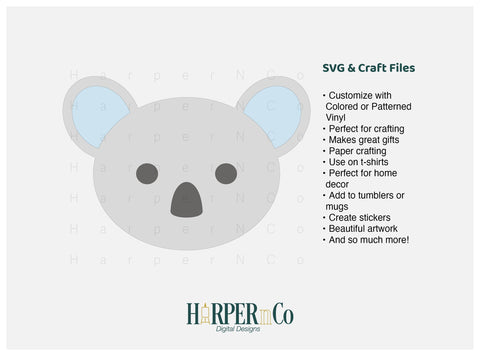 Koala SVG PNG Cut EPS File SVG HarperNCo 