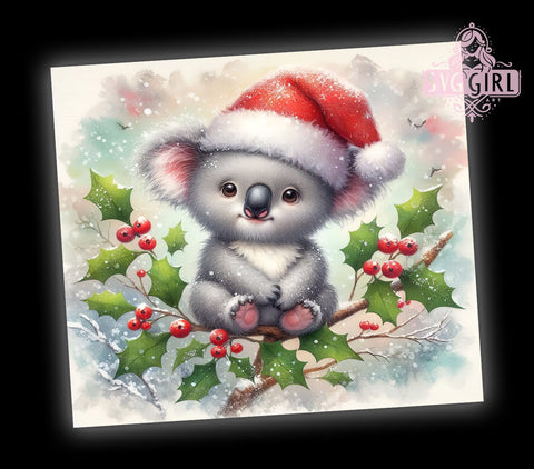 Koala Tumbler, Christmas Kids Design, 20oz Tumbler PNG, Cute Holiday Gift, Animal Christmas Decor, Festive Drinkware, Kids Christmas Tumbler, Sublimation Drinkware Sublimation SvggirlplusArt 