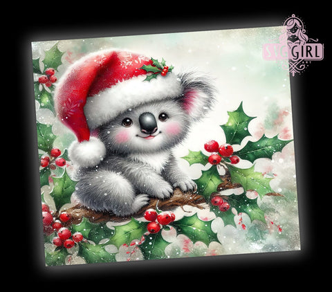 Koala Tumbler, Christmas Kids Design, 20oz Tumbler PNG, Cute Holiday Gift, Animal Christmas Decor, Festive Drinkware, Kids Christmas Tumbler, Sublimation Drinkware Sublimation SvggirlplusArt 