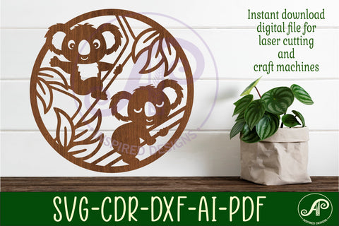 koala wall art sign, SVG file. vector file SVG APInspireddesigns 