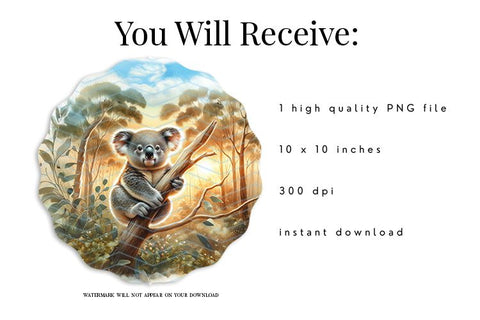 Koala Wind Spinner PNG Sublimation Design Sublimation BijouBay 