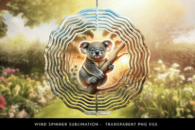 Koala Wind Spinner PNG Sublimation Design Sublimation BijouBay 