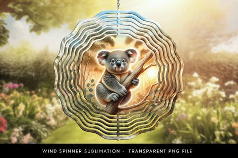Koala Wind Spinner PNG Sublimation Design Sublimation BijouBay 