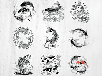 Koi Fish SVG Bundle, Koi Fish Clipart, Fish Vector SVG Creativeart88 