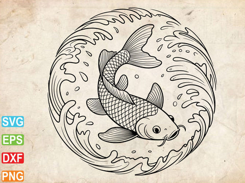 Koi Fish SVG, Koi Fish Clipart, Fish Vector SVG Creativeart88 