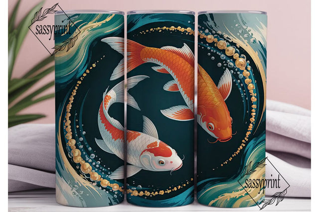 Koi Fish Tumbler Wrap Sublimation sassyprint 