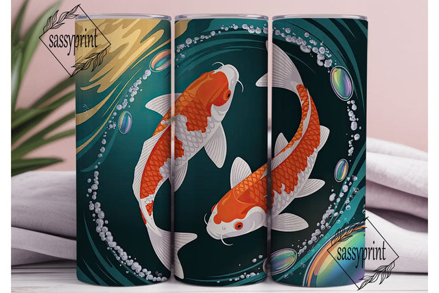 Koi Fish Tumbler Wrap Sublimation sassyprint 