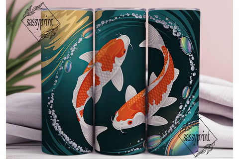 Koi Fish Tumbler Wrap Sublimation sassyprint 