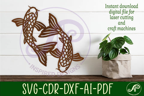 Koi fish wall art sign, SVG file. vector SVG APInspireddesigns 