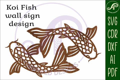 Koi fish wall art sign, SVG file. vector SVG APInspireddesigns 