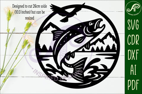 Kokanee Salmon Fish wall sign svg laser cut SVG APInspireddesigns 