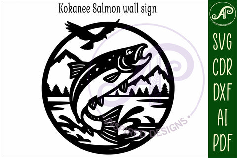 Kokanee Salmon Fish wall sign svg laser cut SVG APInspireddesigns 