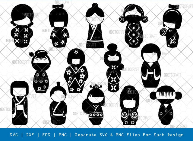 Kokeshi Dolls Svg Cricut Cut Files Png Bundle, SB01163 SVG ETC Craft 