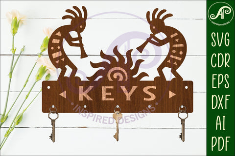 Kokopelli Key holders for metal and laser cutting SVG APInspireddesigns 
