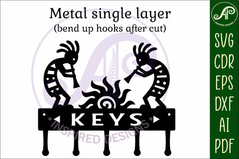 Kokopelli Key holders for metal and laser cutting SVG APInspireddesigns 