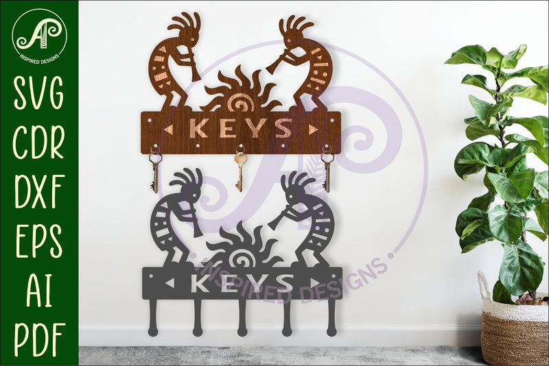 Kokopelli Key holders for metal and laser cutting SVG APInspireddesigns 