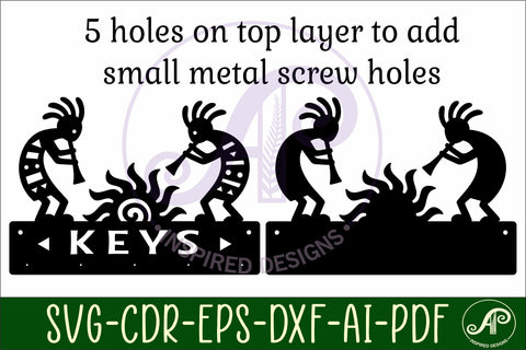 Kokopelli Key holders for metal and laser cutting SVG APInspireddesigns 