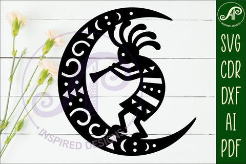 Kokopelli moon wall art sign, SVG file SVG APInspireddesigns 