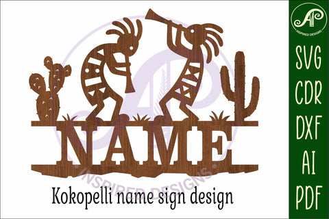 KoKopelli personalized name sign laser cut SVG APInspireddesigns 