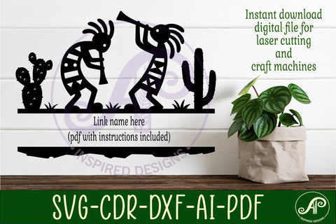 KoKopelli personalized name sign laser cut SVG APInspireddesigns 