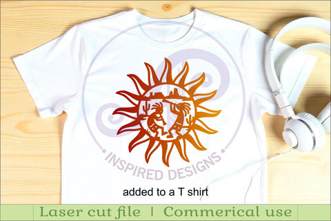 Kokopelli Sun Wall Art SVG - Southwestern Desert Wall Decor SVG APInspireddesigns 