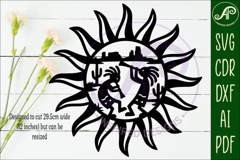 Kokopelli Sun Wall Art SVG - Southwestern Desert Wall Decor SVG APInspireddesigns 