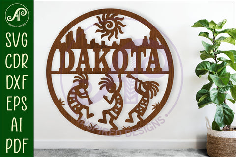 Kokopelli themed name sign svg laser SVG APInspireddesigns 