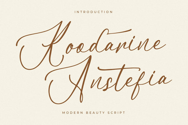 Koodarine Anstefia - Modern Beauty Script Font Letterena Studios 