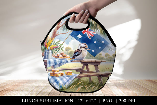 Kookaburra Picnic Lunch Bag Sublimation PNG Sublimation BijouBay 