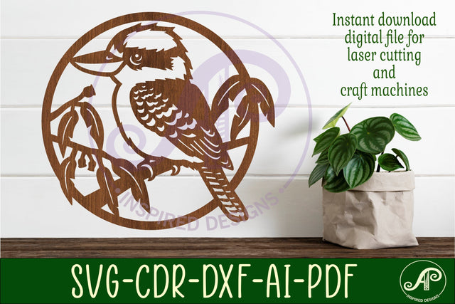 kookaburra wall art sign, SVG file. vector file SVG APInspireddesigns 