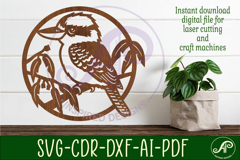 kookaburra wall art sign, SVG file. vector file SVG APInspireddesigns 